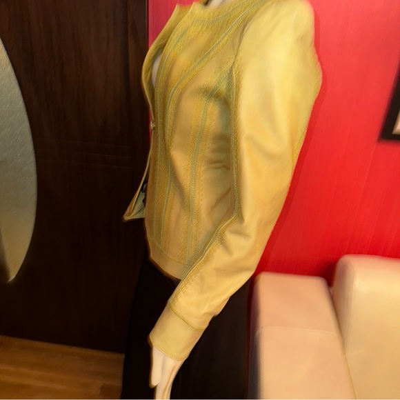 Chinese Belgium Design embroidered leather tailored jacket 4 - Picture 11 of 16